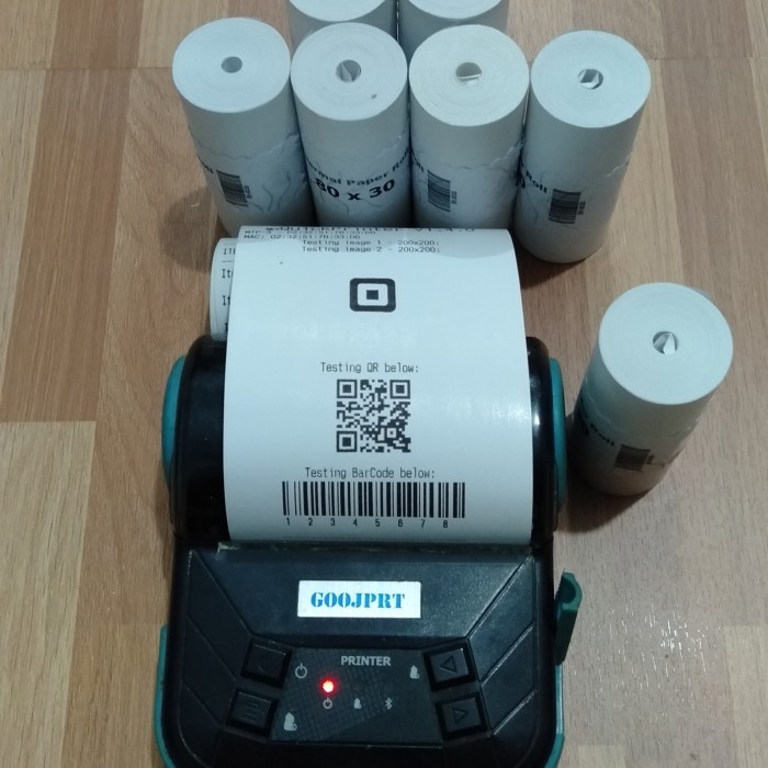 

Kertas 80 x 30 mm CETAK BIRU struk kasir thermal coreless 10 roll