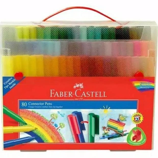 

Connector Pen 80 Warna Faber Castell Gift Set / Spidol Mewarnai Kreati