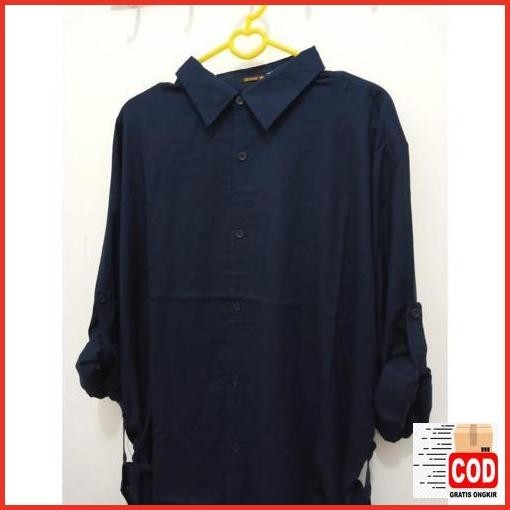 Terlaris Ard Kemeja Hitam Wanita Polos Jumbo M L Xl Xxl Xxxl  Katun Rayon Adem Lembut Putih Navy Hem
