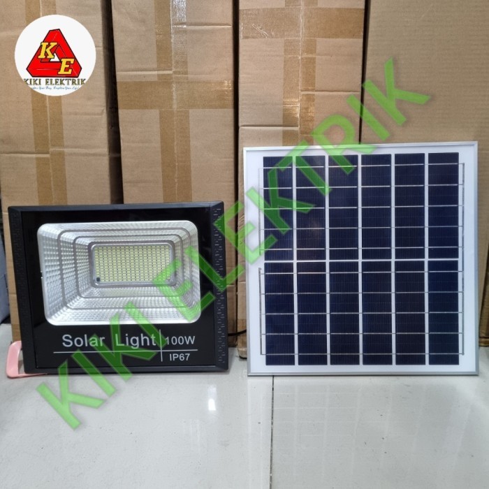 Lampu Sorot Tenaga Surya 100 Watt / Lampu Solar Cell / Tenaga Matahari Ori
