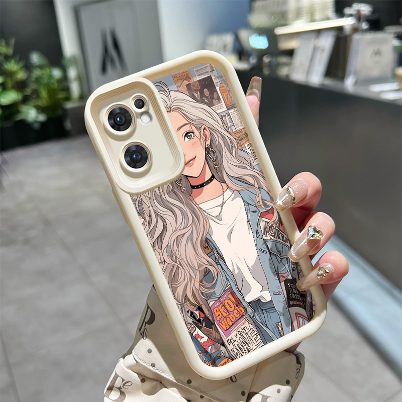 Casing Hp OPPO Reno 8 5G OPPO Reno 8T Case Casing pola Sepasang gadis cantik HP ponsel trendi baru S