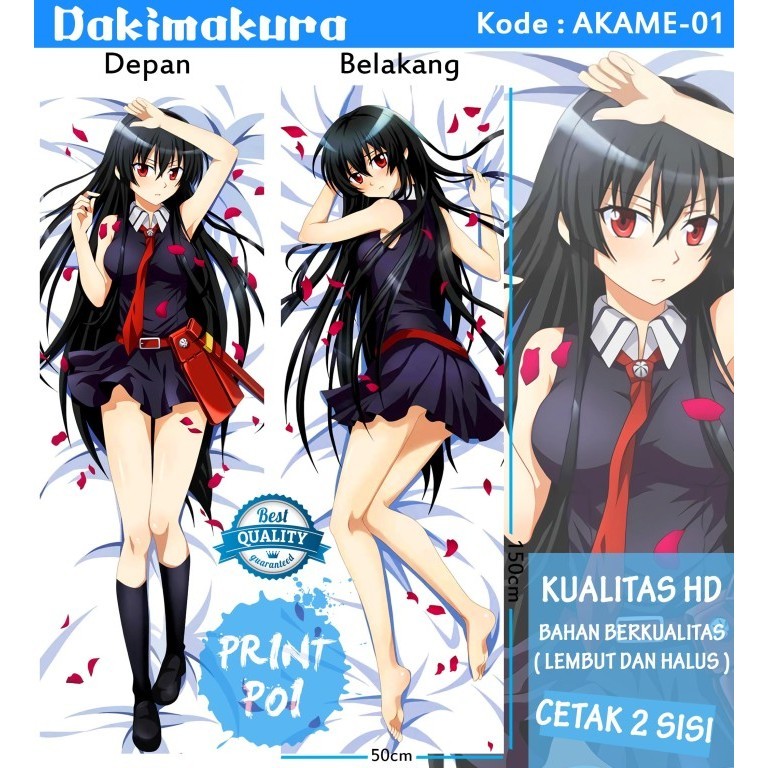 Ready Dakimakura Akame Ga Kill - Sarung Bantal Panjang ANIME Waifu