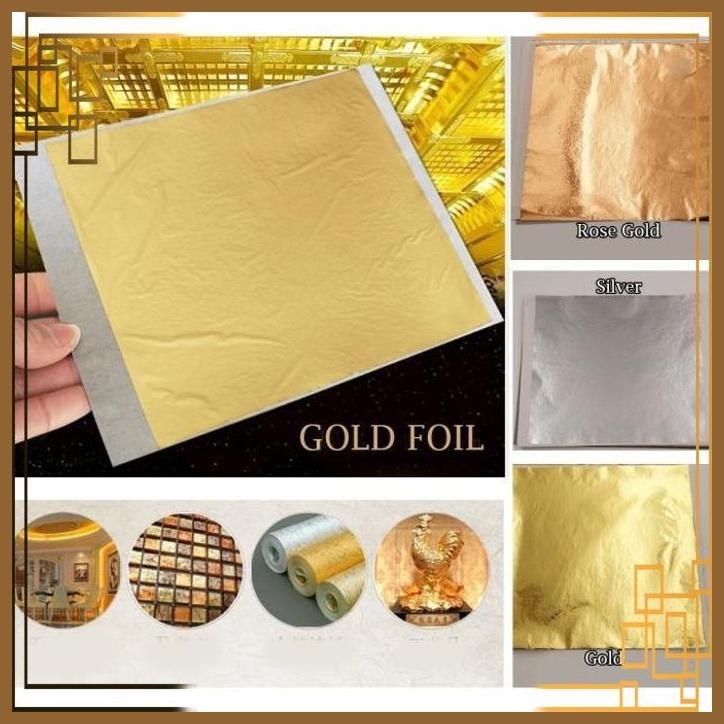 

[GSM] 10 LEMBAR Kertas Foil Emas Gold Leaf Foil Sheet Kertas Prada Sepuhan S