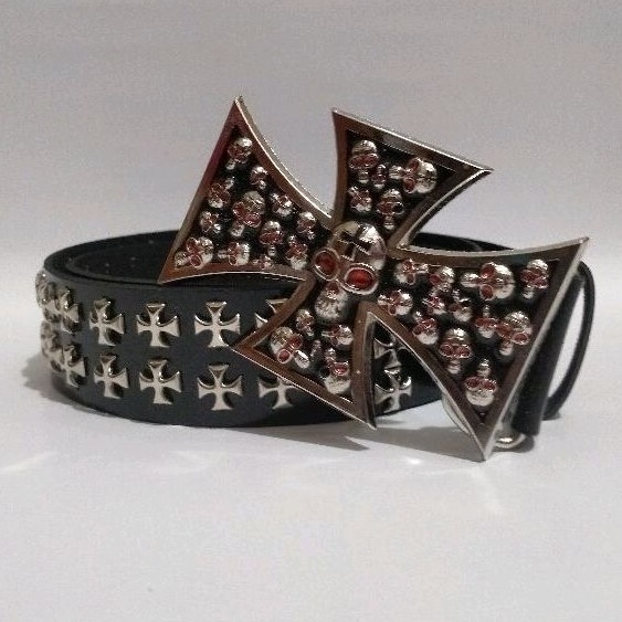 [BEST DEAL] Y2K BELT SKULL CROSS BELT