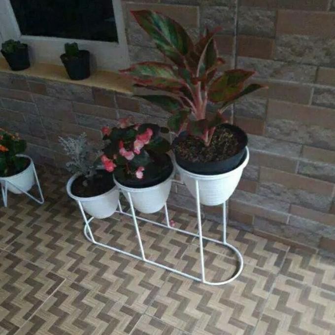 3 IN 1 STANDING POT BESI/RAK BUNGA BESI/RAK BUNGA MURAH/STANDING POT