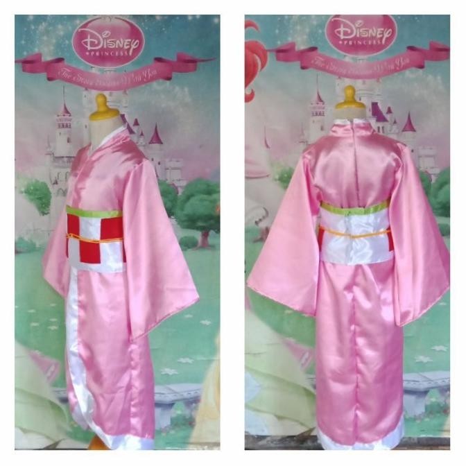Kostum Cosplay Anime Jepang Anak Nezuko Kamado Demon Slayer