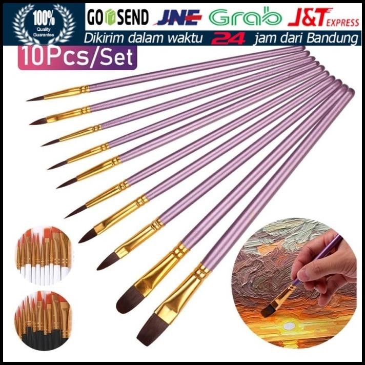 

BEST DEAL 1 SET 10PCS BRUSH SET ACRYLIC / SET KUAS LUKIS CAT AKRILIK AIR POSTER !!!