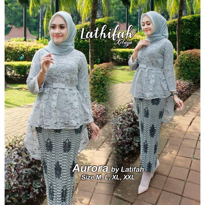 Setelan Kebaya Brukat Aurora Latifah Navy dan Lain nya