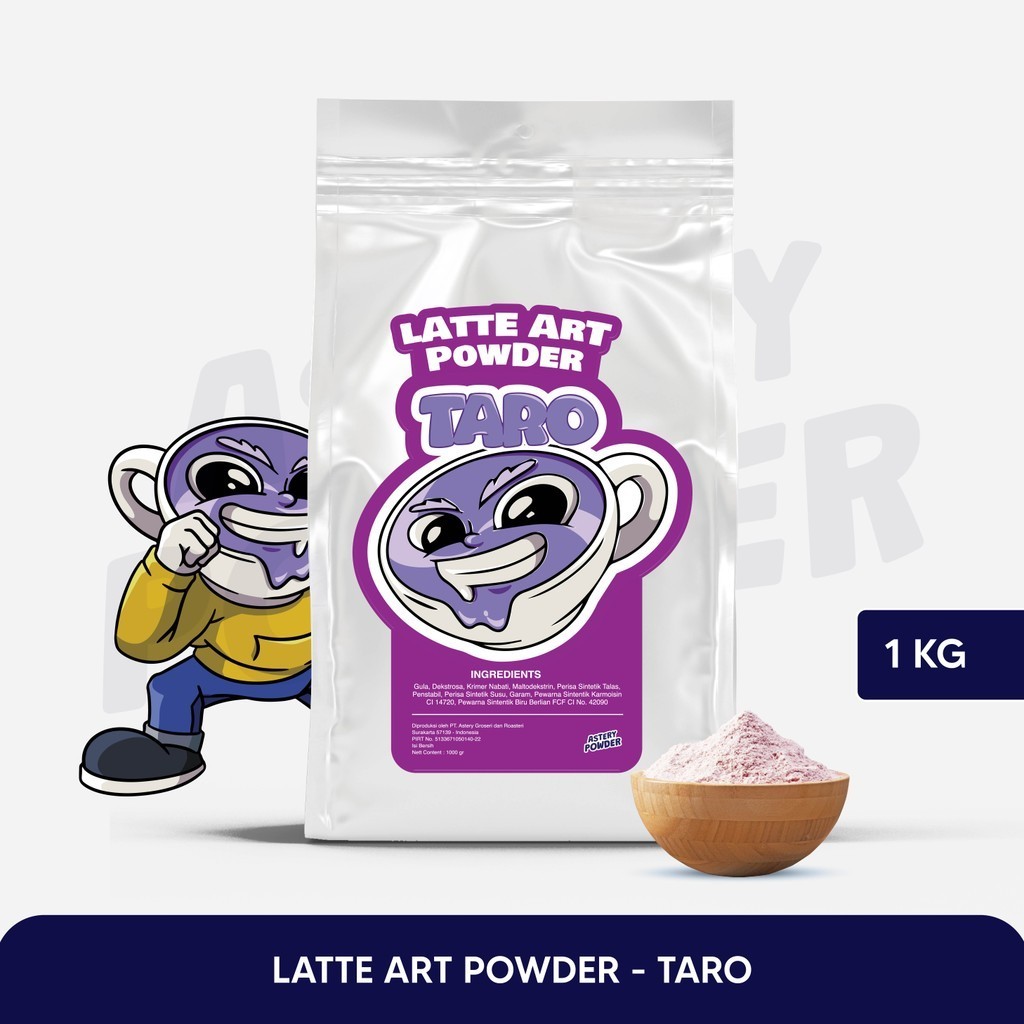 

Latte Art Powder Taro 1 Kg / Bubuk Minuman Latte Art Siap Seduh Rasa Taro ala Cafe - Astery Powder