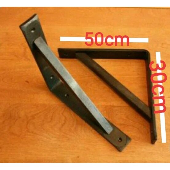 Unik rak siku besi 30x50cm siku papan penyangga hambalan dinding tembok Limited