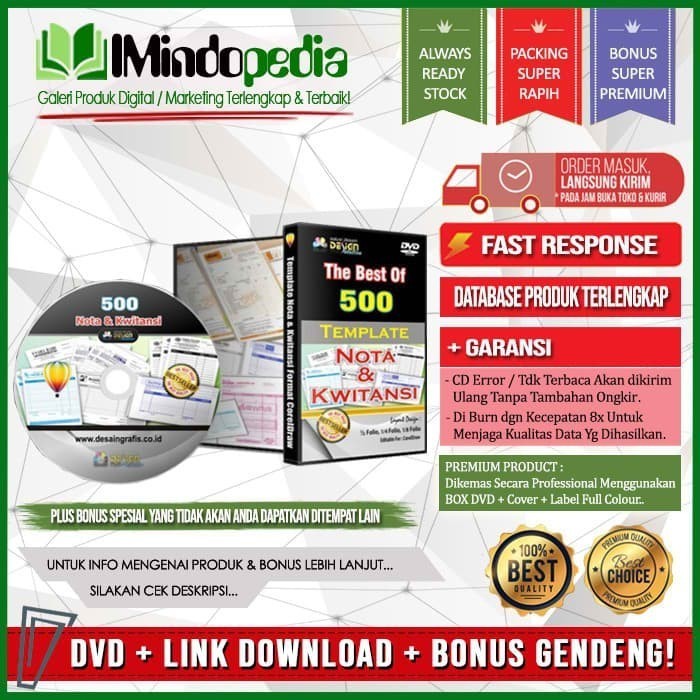 

DVD Koleksi 500 Desain Nota Kuitansi Format Coreldraw