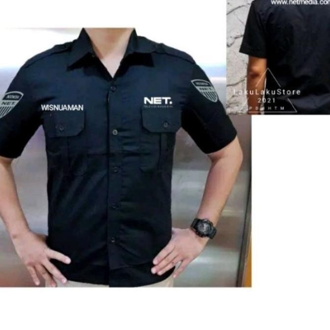 Kemeja Net Tv Seragam Net Tv Full Bordir