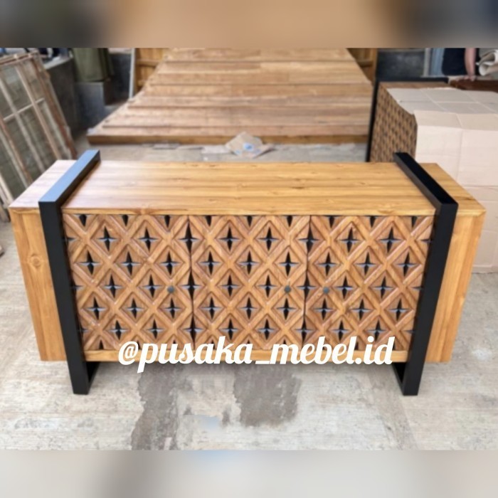 cabinet drawer kayu jati, buffet cabinet drawer tv, bufet meja tv kayu