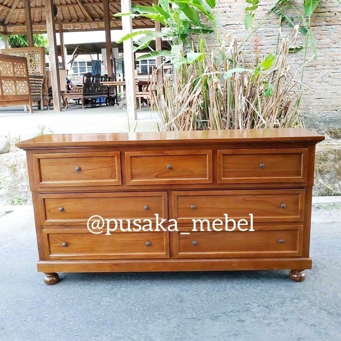 meja bufet klasik minimalis kayu jati, nakas laci, buffet laci kayu