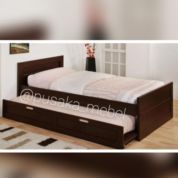 tempat tidur anak sorong, dipan sorong, tempat tidur laci, dipan laci