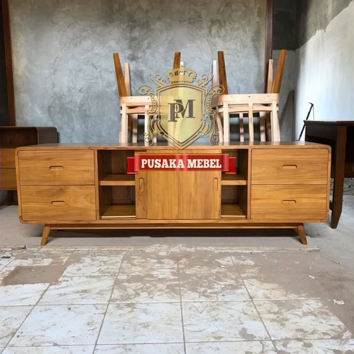 meja tv jati minimalis, bufet rak tv jati minimalis, bufet laci jati| Mebel Jepara