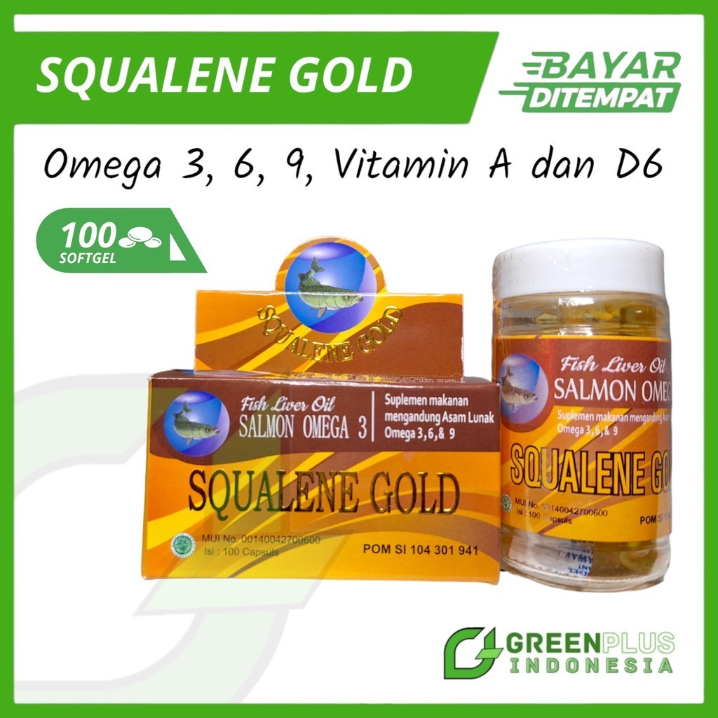 Minyak Ikan SQUALENE GOLD Omega 3 Minyak Ikan Salmon Suplemen Penambah Nafsu Makan Anak dan Dewasa