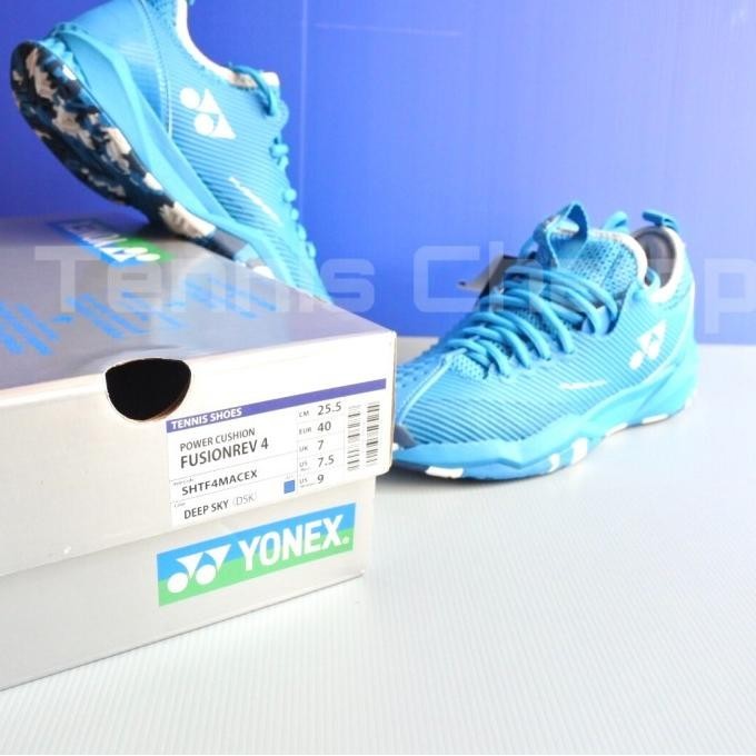 Sepatu Tenis Yonex FusionRev 4 Deep Sky Blue/Tennis Shoe Yonex Ori