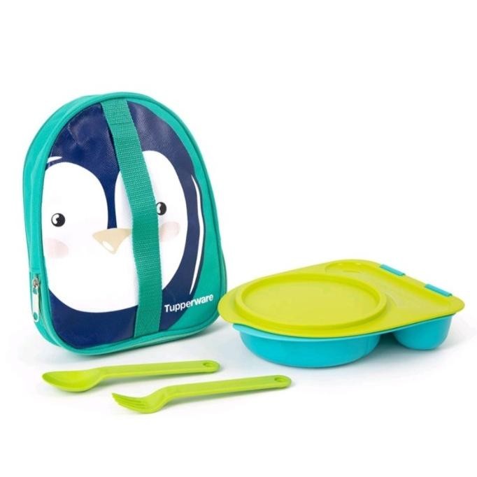 Tupperware Kotak Makan Kiddos Lunch Set Hijau Free Bag