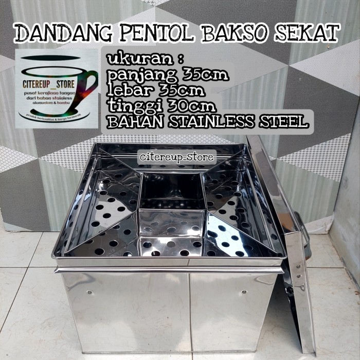 dandang pentol bakso sekat / Panci kotak stainles / Panci bakso siomay