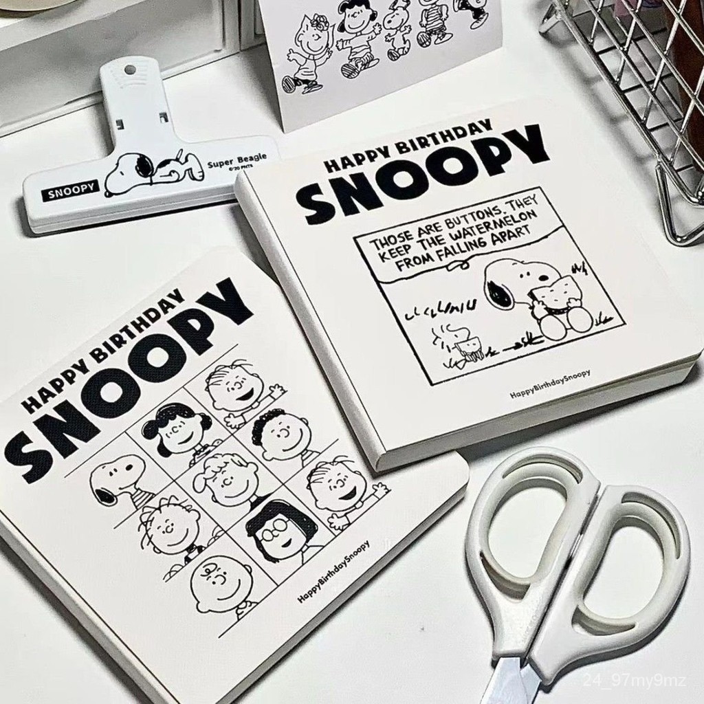 

Snoopy Squared Notebook Thickened Notebook Square DiaryinsHarajuku Style Durable Diary Journal Book SB0K