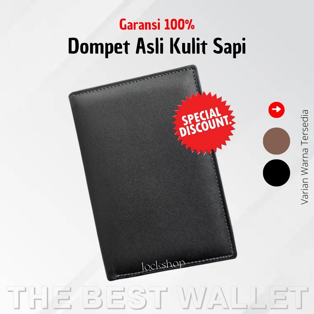 [ONLINE EXCLUSIVE] Dompet Kulit Pria Asli Garut Full Kulit Model Lipat 3/4 Original Branded 100%