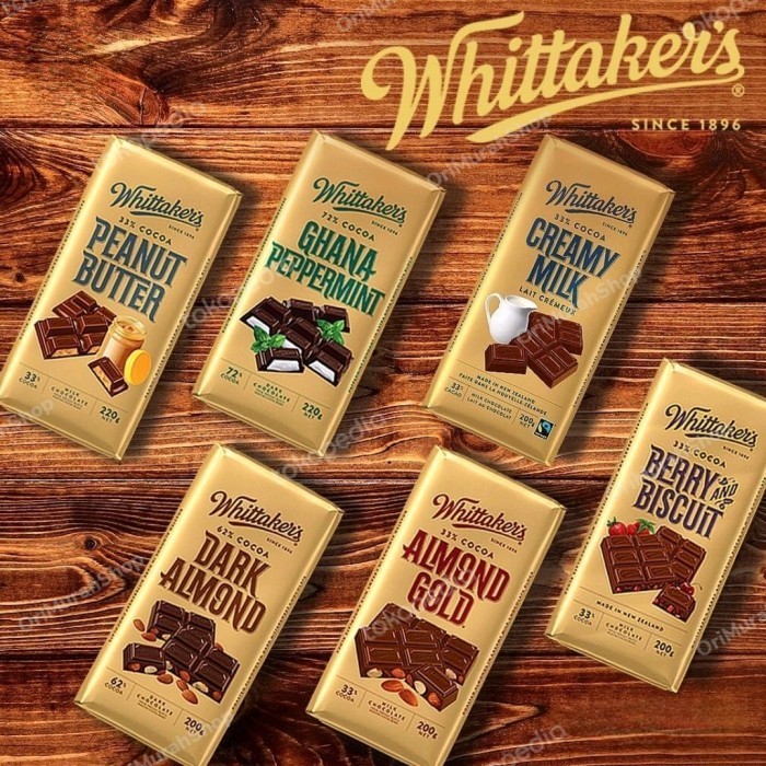 

COKLAT WHITTAKERS DARK GHANA MILK NUT ALMOND HAZELNUT CHOCOLATE IMPORT