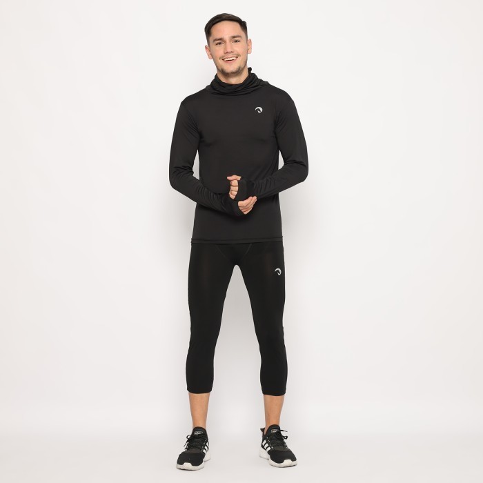 Baselayer Manset Waldos Ninja Maskable Black Sports Olahraga