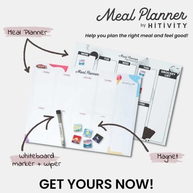 

Magnetic Meal Planner Hitivity, Planner Untuk Di Kulkas