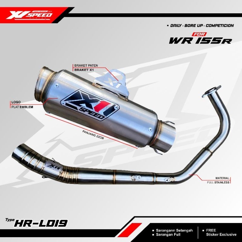 Knalpot Kolong bawah WR155 original X1 Speed Racing Kenalpot Racing