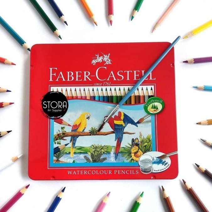 

Faber Castell 24 Watercolour / Pencil Pensil Warna Kemasan Kaleng
