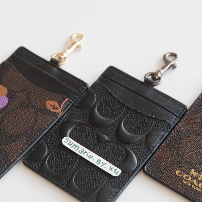 

Nametag Name Tag Card Holder Kartu Nama Kantor Coach Kulit Asli