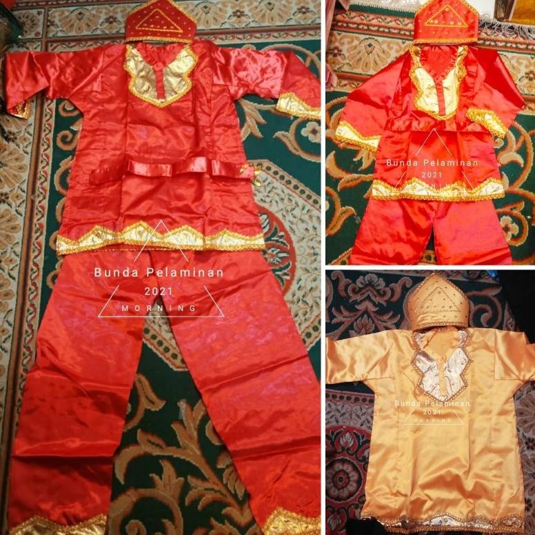 Baju Adat Minang / Bajutari Minang / Baju Karnaval Minang Anak Laki- Laki / Baju Tari Minang Tk - Sd