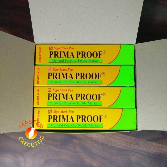 

[Dus - 12 Buah] Prima Proof Mark Pen Yellow / Spidol Kain Kuning
