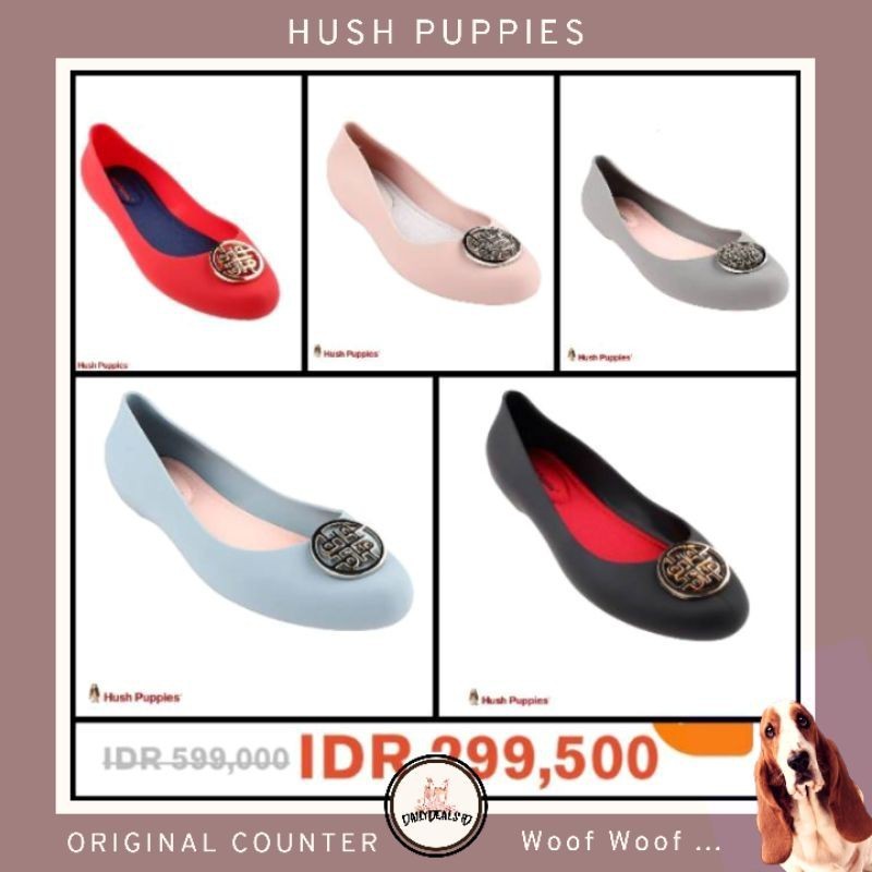 HUSH PUPPIES EMILIA FLAT SHOES SEPATU RUBBER/JELLY WANITA ORIGINAL COUNTER
