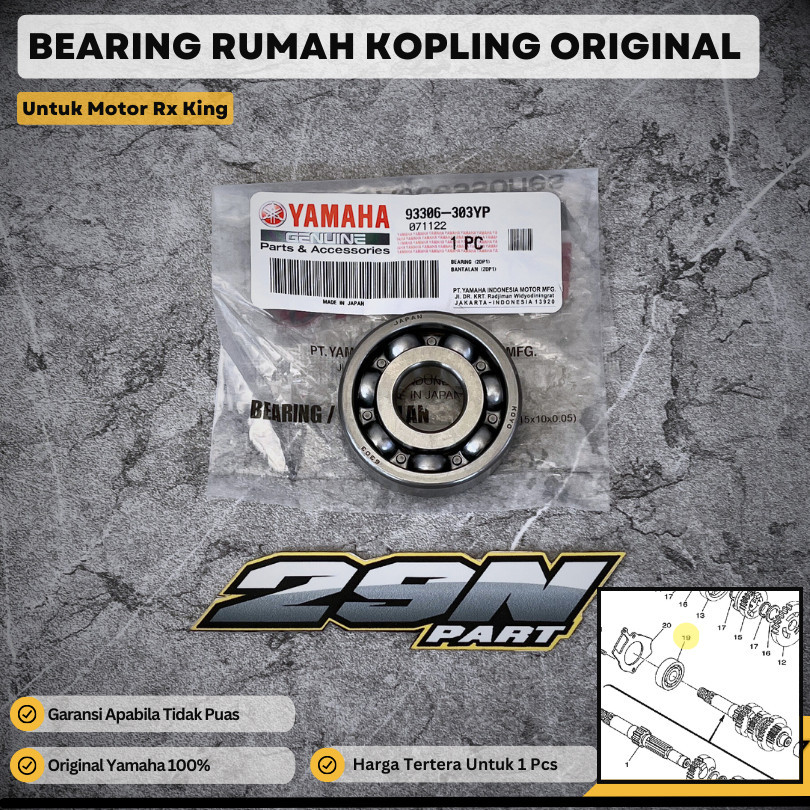 Bearing Laher Klaher 6303 Rx king Rxk Nmax 93306-303YP Original Yamaha