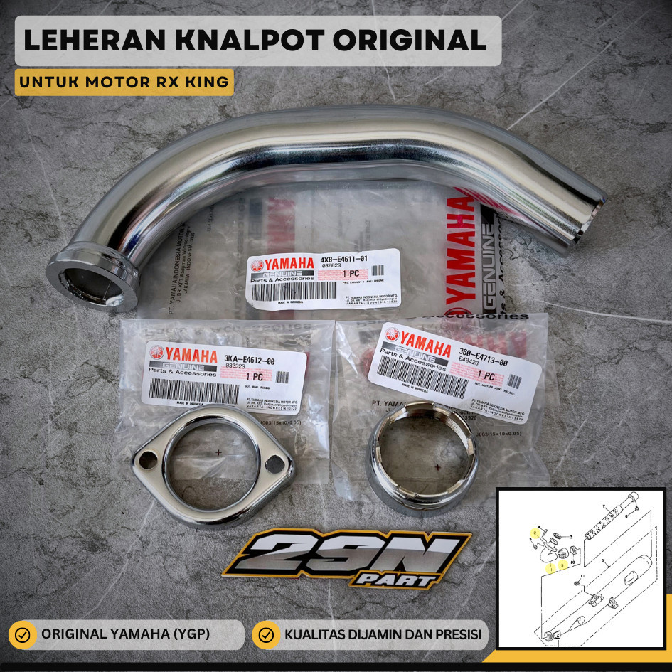 LEHER KNALPOT ORIGINAL SET RX KING RX-KING RXK (TANPA PAKING)