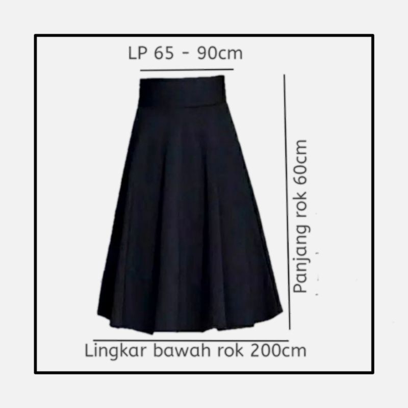Promo Mega Sale 5.5 // Rok Payung Scuba Pendek Midi rok Wanita/hitam/putih/