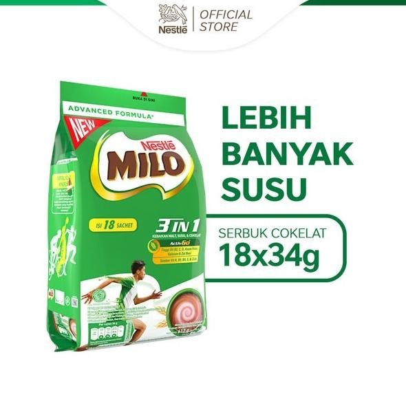 

MILO 3in1 ACTIV-GO Susu Coklat Pouch 18x34g