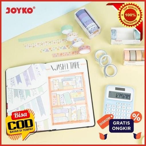 

Cuci Gudang Washi Tape Pita Perekat Selotip Kertas Warna Joyko Wt-101~105 Jaminan Mutu