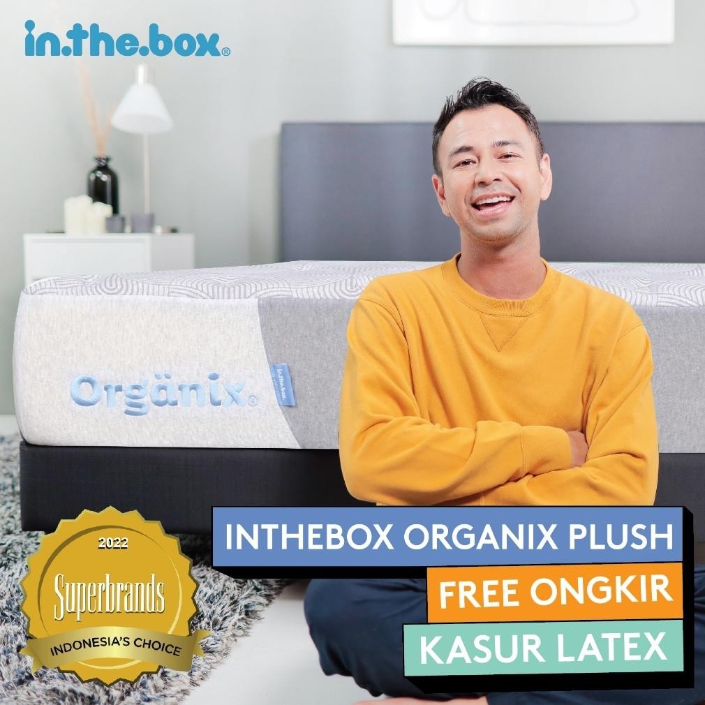Kasur Latex Springbed INTHEBOX ORGANIX PLUSH - FREE Bantal & Mattress Protector | Ukuran 90x200, 100