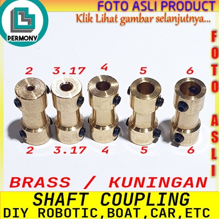 Coupling Brass kuningan adapter bor gerinda shaft motor boat converter sambungan as mini joint