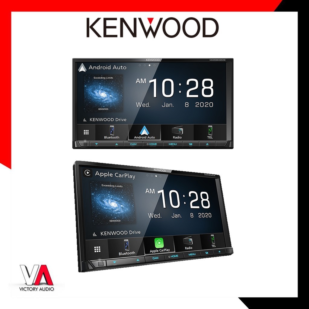 Head Unit Double Din Kenwood DDX-8020S AV Receiver 7 Inch WVGA Display Apple Car