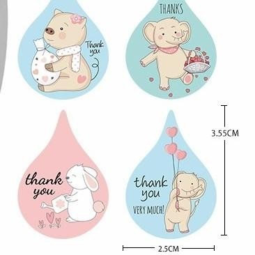 

OLH - Stiker Thank You Very Much Isi 500 Cutting Sticker Elephant Bear Anak TERLARIS