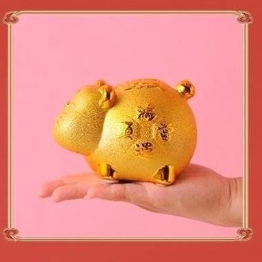 OLH - Patung Celengan Macan Emas 2022 Kado Imlek Murah Premium Souvenir Gold TERLARIS