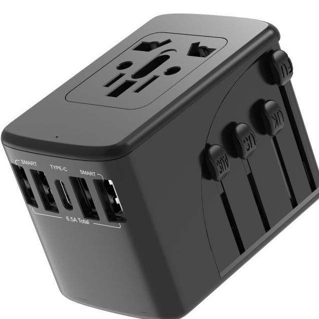 Charger Travel Universal Travel Adaptor 3 Port Usb + 1 Type C