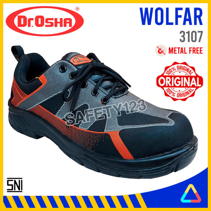 Dr OSHA 3107 Wolfar Metal Free Composite Sepatu Safety Shoes Sporty