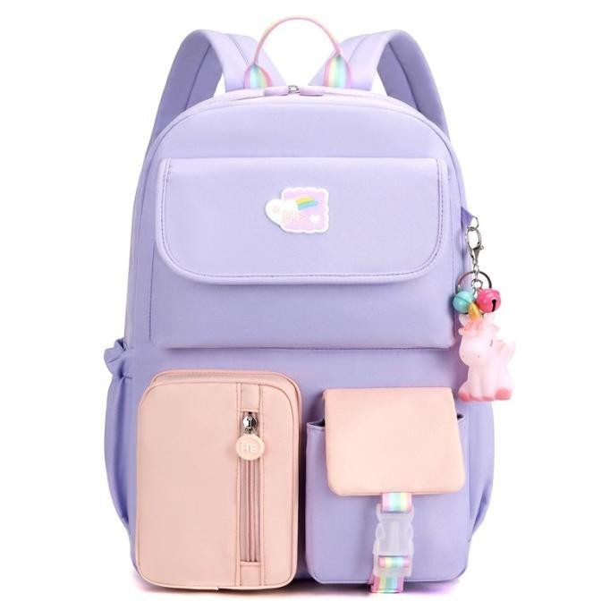 Tas Sekolah Anak Sd/Smp/Sma Cewek Warna Soft Pastel Cantik Waterproof