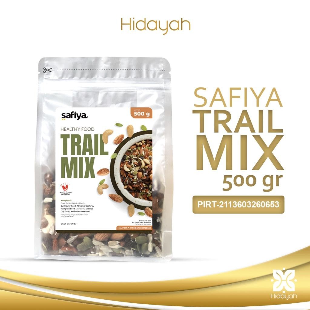 

Trail Mix Safiya 500 gr Cemilan Diet Sehat | Sunflower, Kismis, Almond, Mete, Cranberry , Gojiberry, Walnut, Sesame Seed, Pumpkin Seed, White Sesame Seed Kualitas Terbaik