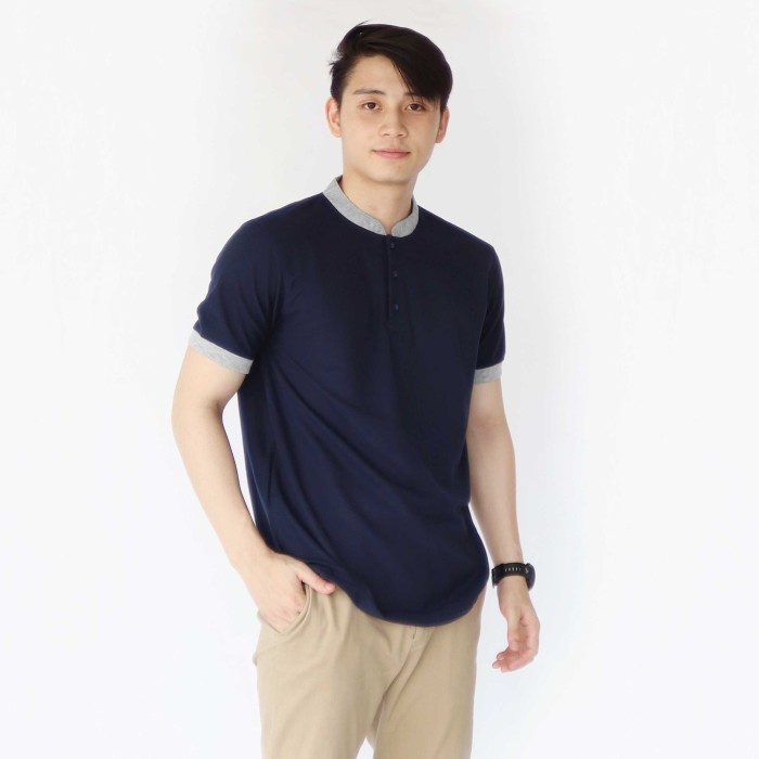 Kaos polo shirt kerah shanghai polos pria dewasa kaos kerah sanghai